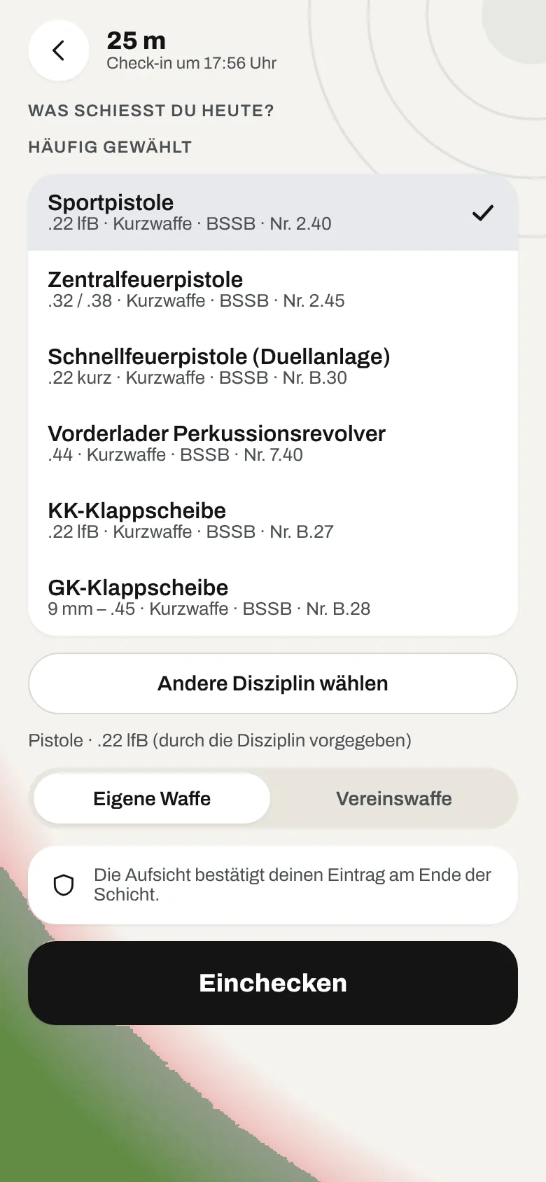Check-in am Stand per QR-Code (Beispieldaten)