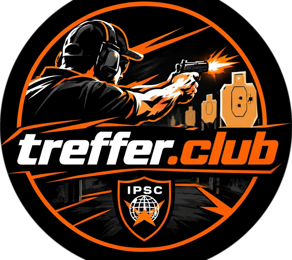 treffer.club – IPSC: Schütze feuert eine Pistole auf IPSC-Scheiben